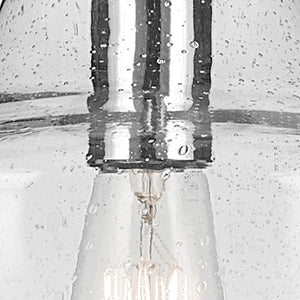 Vance 10" One Light Pendant, Clear Seeded Glass / Chrome
