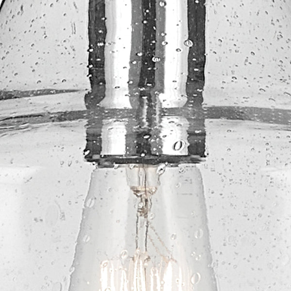 Vance 10" One Light Pendant, Clear Seeded Glass / Chrome