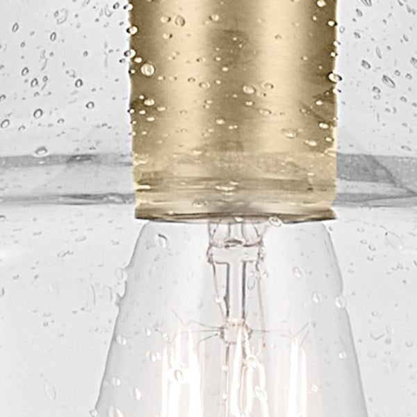 Vance 10" One Light Pendant, Clear Seeded Glass / Natural Brass