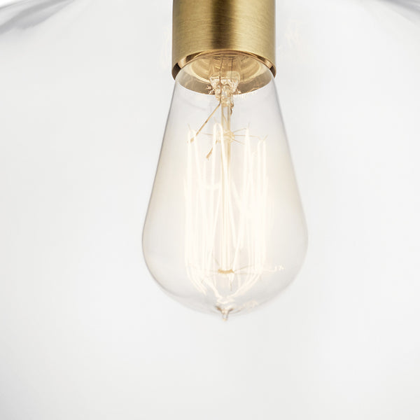 Vance 10" One Light Pendant, Clear Glass / Natural Brass