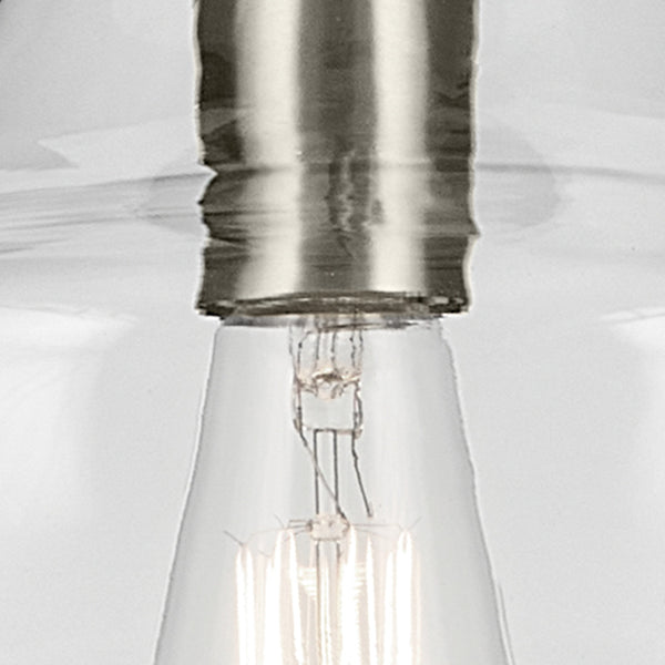 Vance 10" One Light Pendant, Clear Glass / Brushed Nickel