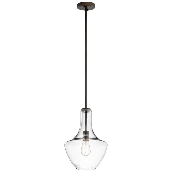 Vance 10" One Light Pendant, Clear Glass / Olde Bronze