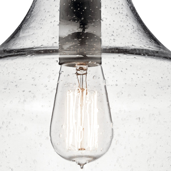 Vance 10" One Light Pendant, Clear Seeded Glass / Olde Bronze