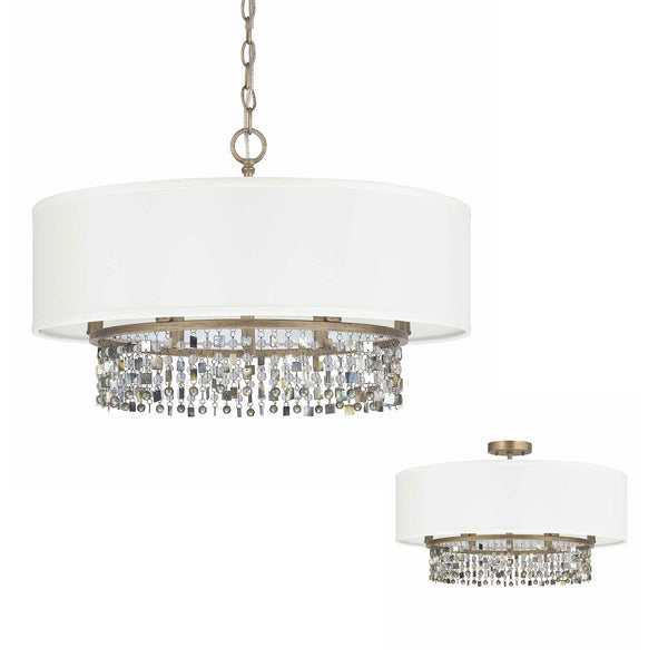 Kalei 24" Six Light Pendant, Brushed Gold