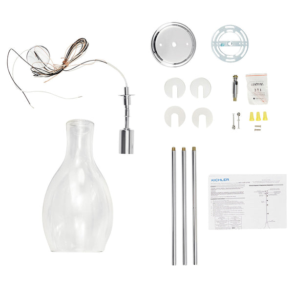 Vance 7" One Light Pendant, Clear Glass / Chrome