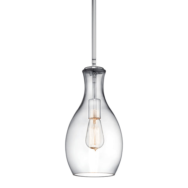 Vance 7" One Light Pendant, Clear Glass / Chrome