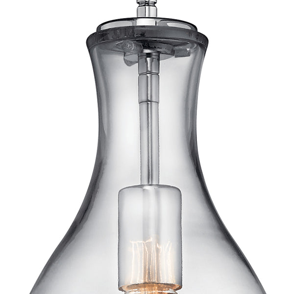 Vance 7" One Light Pendant, Clear Glass / Chrome
