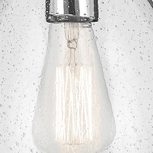 Vance 7" One Light Pendant, Clear Seeded Glass / Chrome