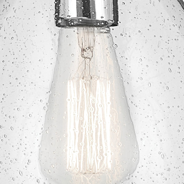 Vance 7" One Light Pendant, Clear Seeded Glass / Chrome
