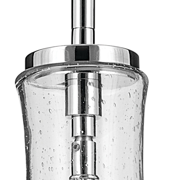 Vance 7" One Light Pendant, Clear Seeded Glass / Chrome