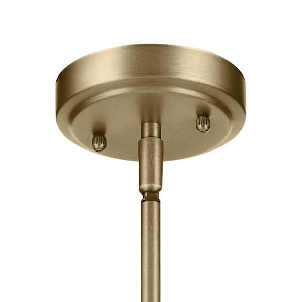 Vance 7" One Light Pendant, Clear Seeded Glass / Natural Brass