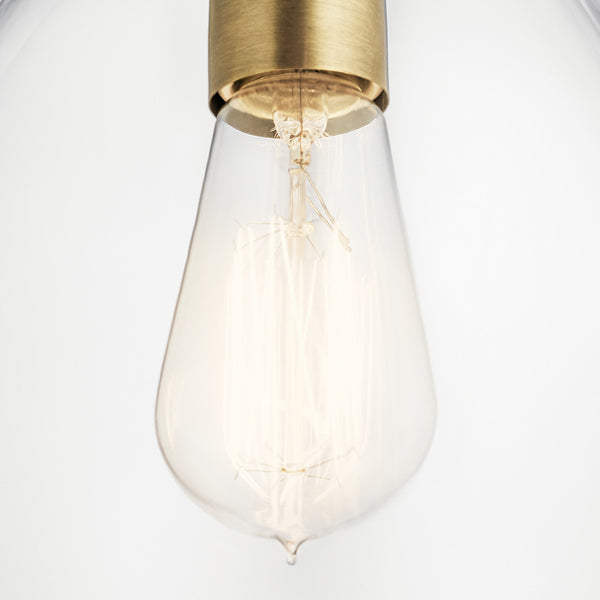 Vance 7" One Light Pendant, Clear Glass / Natural Brass