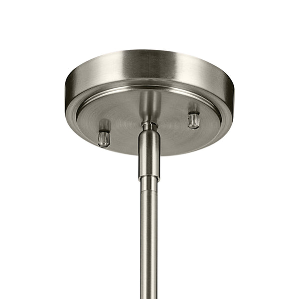 Vance 7" One Light Pendant, Clear Seeded Glass / Brushed Nickel