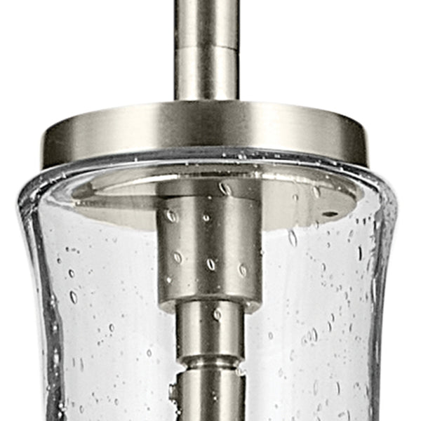 Vance 7" One Light Pendant, Clear Seeded Glass / Brushed Nickel