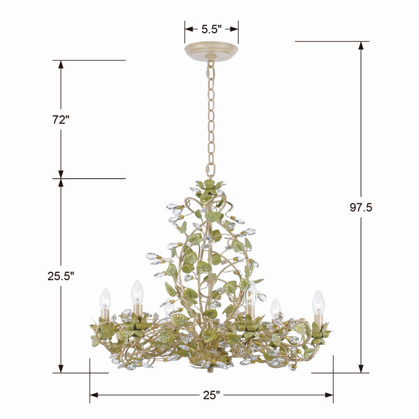 Ivy 25'' Six Light Chandelier, Champagne Alt 5.jpg