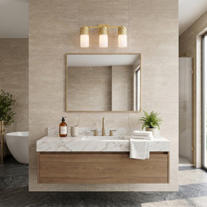 Bravor 20" Three Lights Bath Vanity Light, Brushed Brass