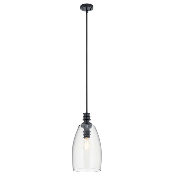 Langley 10" One Light Pendant, Classic Black