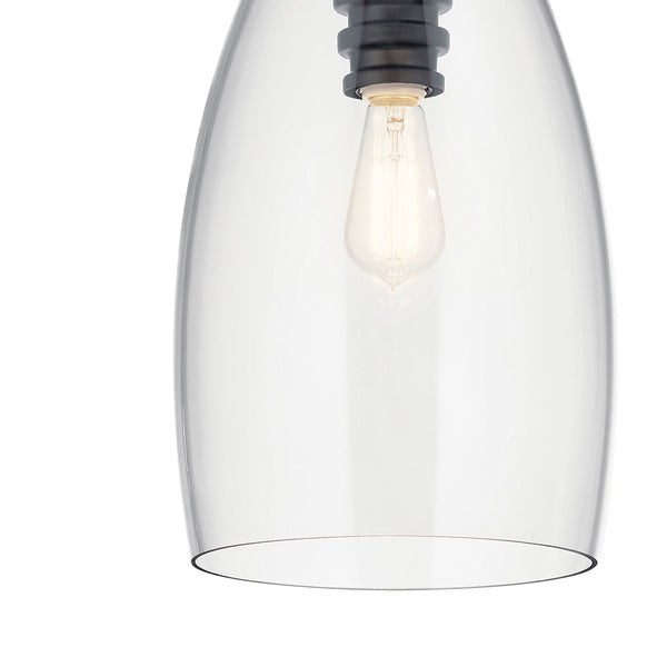 Langley 10" One Light Pendant, Classic Black