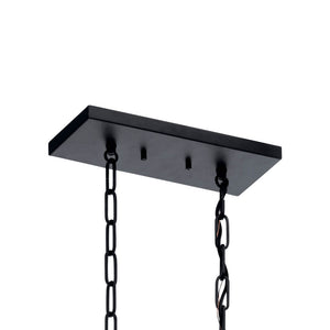 Gannon 13" Eight Lights Linear Chandelier, Black