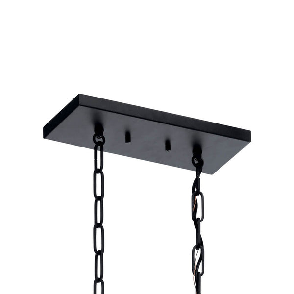 Gannon 13" Eight Lights Linear Chandelier, Black