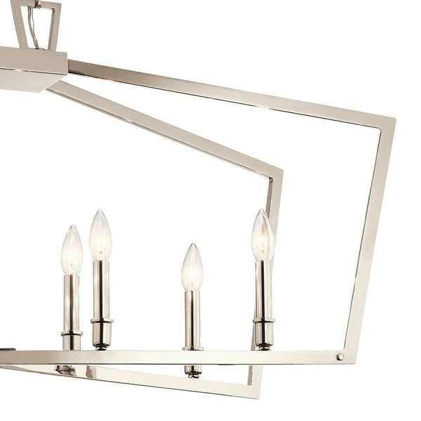 Gannon 13" Eight Lights Linear Chandelier, Polished Nickel