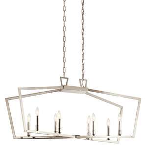 Gannon 13" Eight Lights Linear Chandelier, Polished Nickel