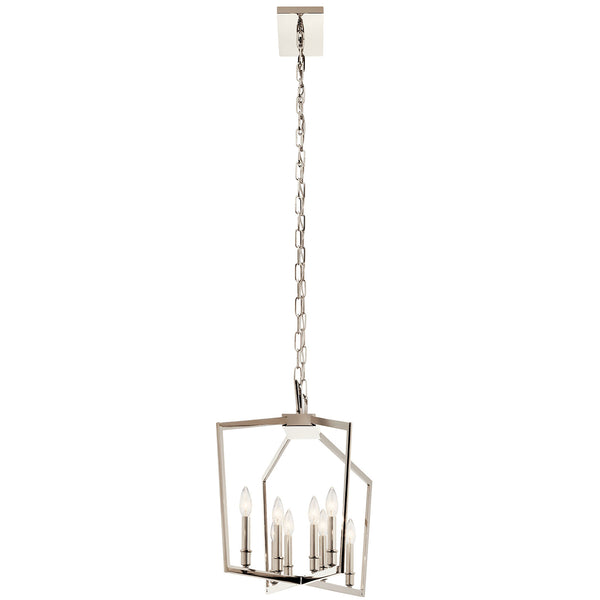 Gannon 13" Eight Lights Linear Chandelier, Polished Nickel