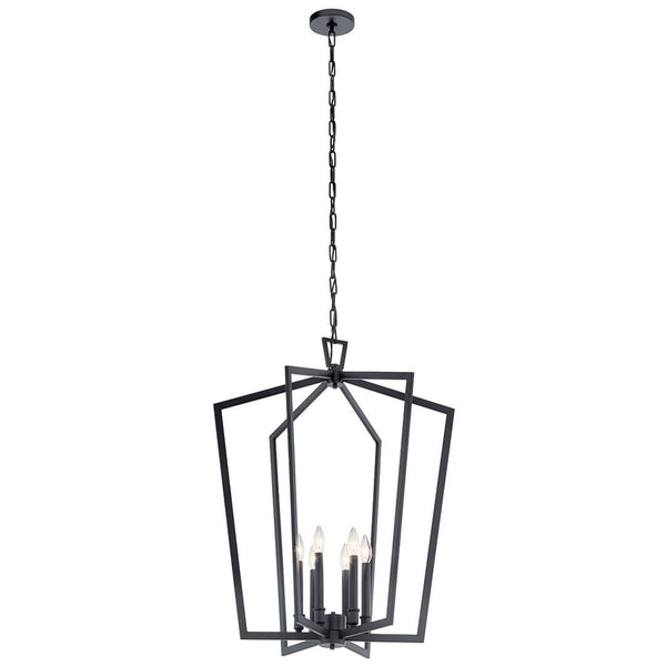 Gannon 25" Six Lights Chandelier, Black