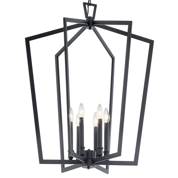 Gannon 25" Six Lights Chandelier, Black