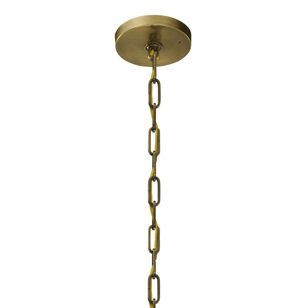 Gannon 25" Six Lights Chandelier, Natural Brass