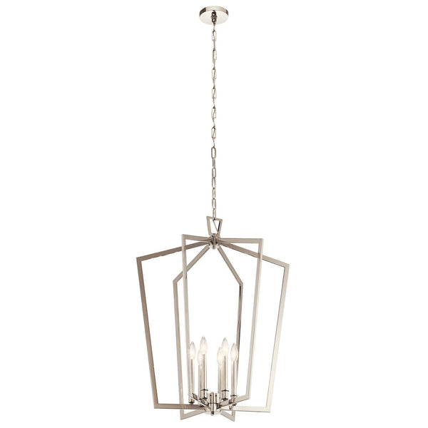 Gannon 25" Six Lights Chandelier, Polished Nickel