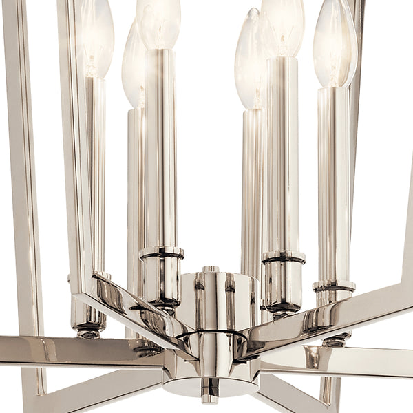 Gannon 25" Six Lights Chandelier, Polished Nickel