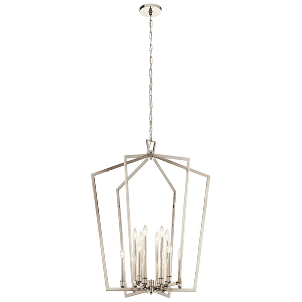 Gannon 30" Twelve Lights Foyer Chandelier, Polished Nickel