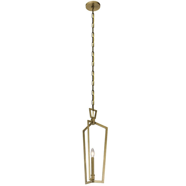 Gannon 9" One Light Mini Pendant, Natural Brass