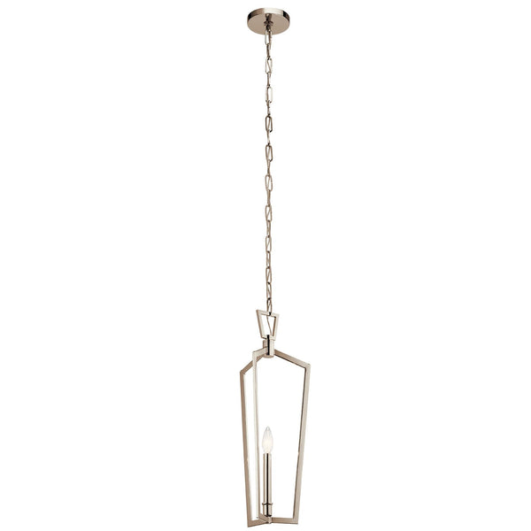 Gannon 9" One Light Mini Pendant, Polished Nickel