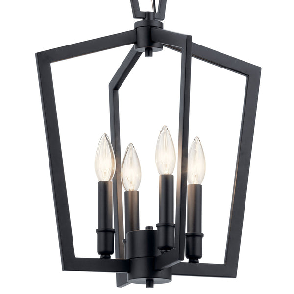 Gannon 14" Four Lights Pendant, Black