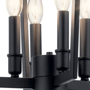 Gannon 14" Four Lights Chandelier, Black