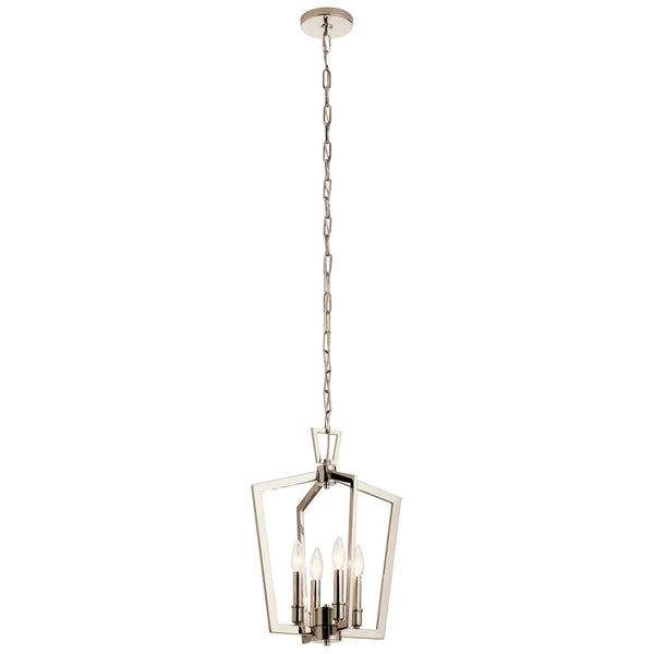 Gannon 14" Four Lights Pendant, Polished Nickel