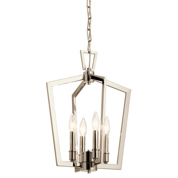 Gannon 14" Four Lights Pendant, Polished Nickel