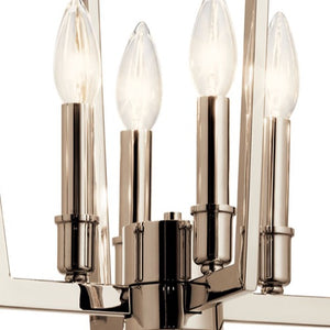 Gannon 14" Four Lights Chandelier, Polished Nickel