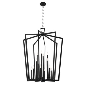 Gannon 37" Sixteen Lights Chandelier, Black