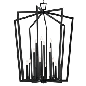 Gannon 37" Sixteen Lights Chandelier, Black