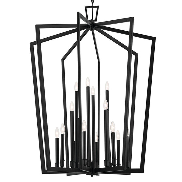 Gannon 37" Sixteen Lights Chanderlier, Black