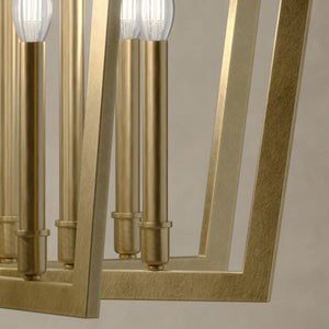 Gannon 37" Sixteen Lights Chandelier, Natural Brass