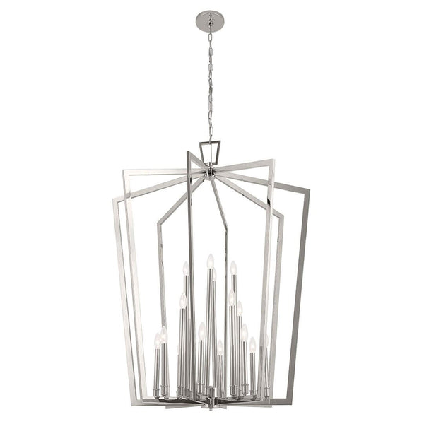 Gannon 37" Sixteen Lights Chanderlier, Polished Nickel