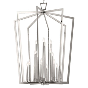 Gannon 37" Sixteen Lights Chandelier, Polished Nickel