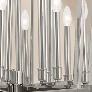 Gannon 37" Sixteen Lights Chandelier, Polished Nickel