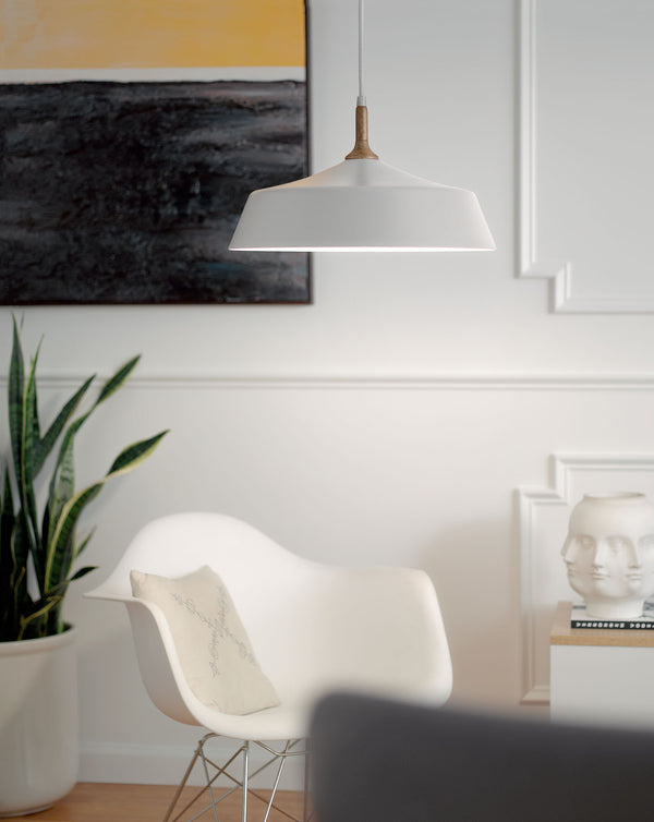 Neely 16" One Light Pendant, White