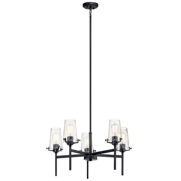 Buster 27" Five Lights Chandelier, Black