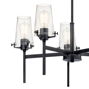 Buster 27" Five Lights Chandelier, Black